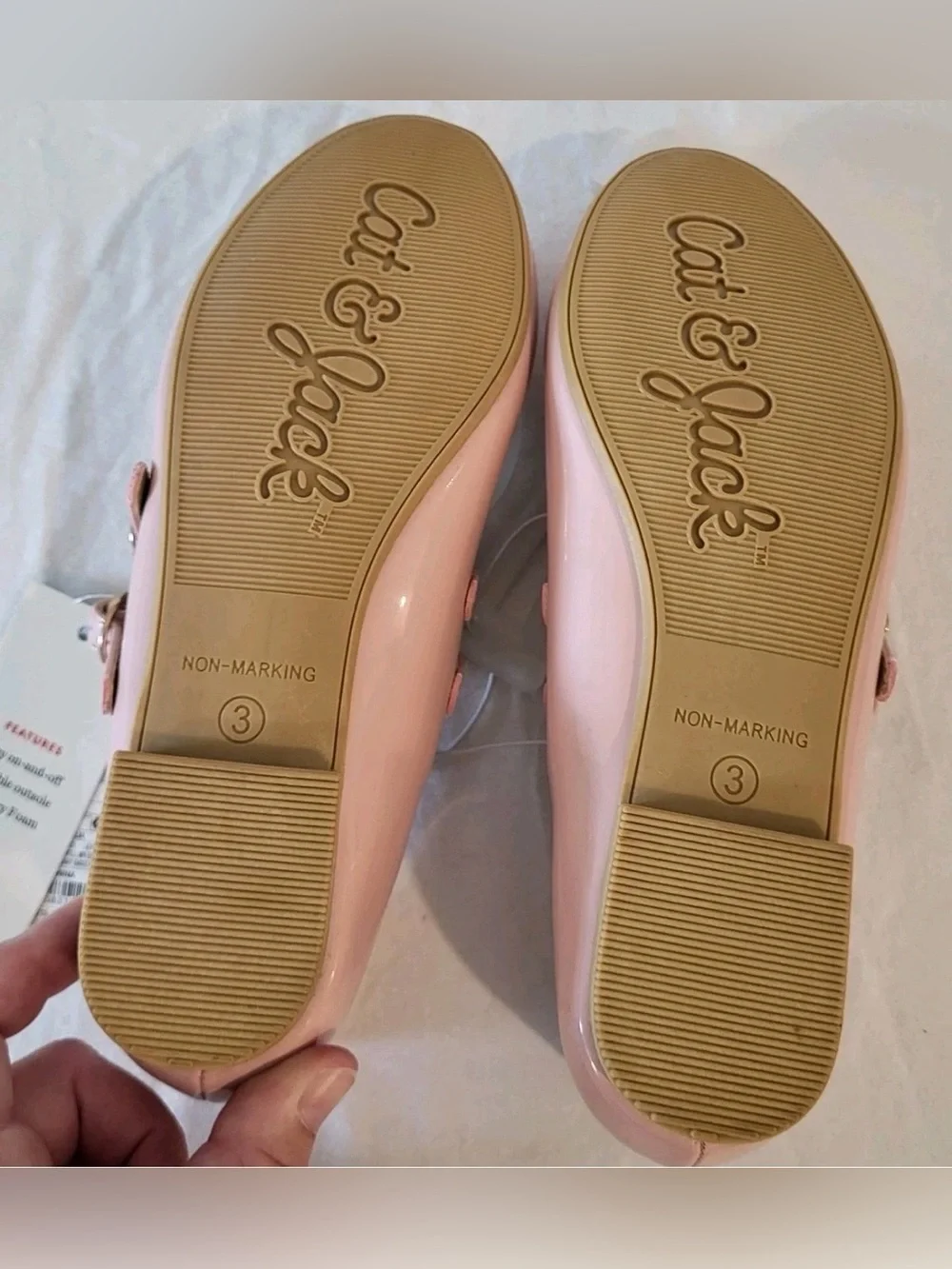Cat & Jack Blush Pink Patent Double-Strap Mary Jane Flats